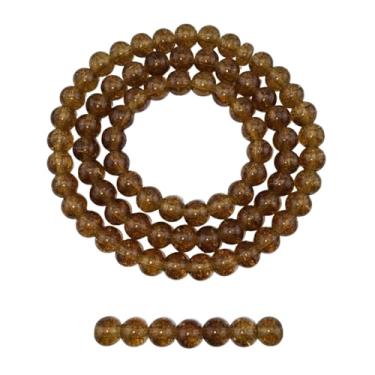 Imagem de DandS ltd Contas de vidro Crackle Lampwork para fabricação de joias, marrom, pulseiras vibrantes, colares, brincos, suprimentos de miçangas e kits de artesanato para joias artesanais, 80 peças de 10