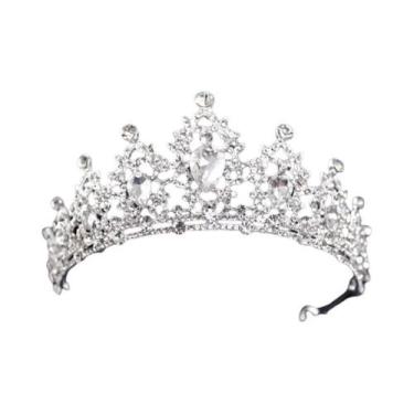Imagem de Tiara De Cristal Com Strass Prata Para Mulheres, Coroa De Princesa, Ac