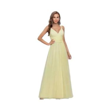 Imagem de Vestido De Festa Elegante Com Decote Em V E Cintura Império, Modelo A-