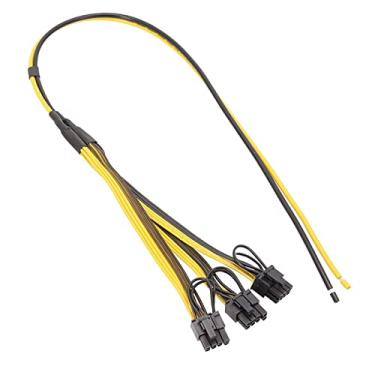 Imagem de SKXMOD 5 peças 70 cm 6 + 2 8 pinos cabo divisor 12AWG 50 cm linha principal para 3 sublinha 20 cm 18AWG para placa gráfica PSU (100 cm)