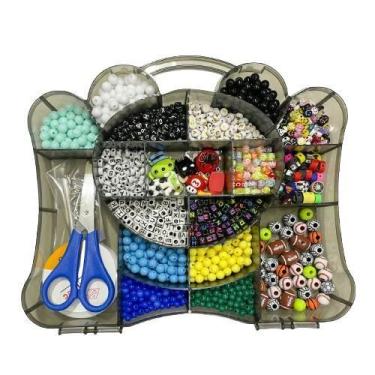 Imagem de Kit Maleta panda menino de miçangas letras bolinhas pingentes sortidos