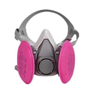Imagem de Máscara De Gás Respiratória De Meio Rosto Com Filtro E Óculos Para Pó 
