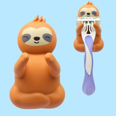 Imagem de Suporte de lâmina de silicone impermeável preguiça, para banheiro, cozinha, sala de estar, escritório, tampões de barbear, toalhas, suporte de lâmina de animal para mulheres, presentes engraçados para