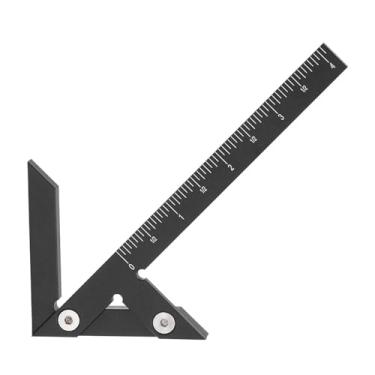 Imagem de Régua de escriba central de liga de alumínio - ferramenta de marcador de ângulo de 45 e 90 graus, medidor de escriba multifuncional para marcenaria de 5,7 polegadas com escala imperial para bricolage