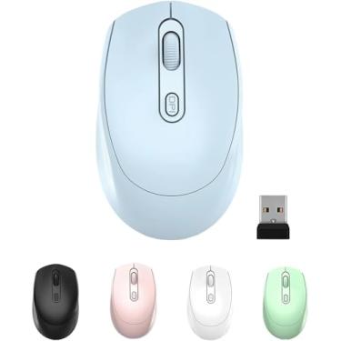 Imagem de Mouse sem fio, mouse de modo único alimentado por bateria (conexão receptor USB de 2,6 G), mouse silencioso portátil, adequado para laptop/desktop/tablet