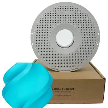 Imagem de Filamento 3d Bambu Lab Pla Translúcido 1kg 1,75mm Com Carretel Reutilizável Cor Azul Teal 13612