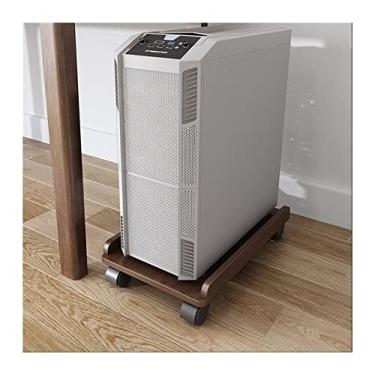 Imagem de Suporte de CPU, suporte de torre de PC móvel, embaixo da mesa, carrinho de madeira para CPU, suporte de chão com 4 rodas giratórias, compatível com a maioria das capas de PC, suporte de CPU (marrom)