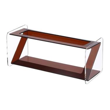 Imagem de DimyFew Suporte para Controle Remoto, Expositor Decorativo Multifuncional, Organizador de Mesa em Acrílico, Caixa de Armazenamento para Sala de Estar Estilo, Marrom