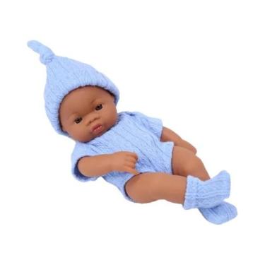 Imagem de Boneca Bebê Reborn Africana Negra 20cm, Brinquedo De Alta Qualidade Co