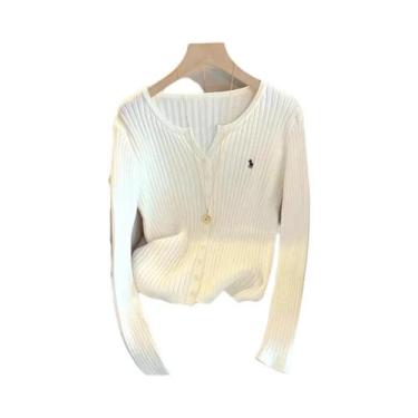 Imagem de Suéter Feminino De Tricô Gola U Slim Fit Outono Inverno Pulôver Básico