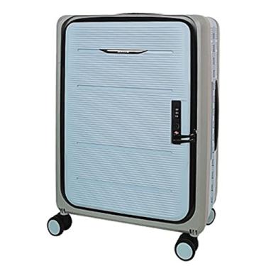 Imagem de TREEYX Mala dobrável, design integrado multifuncional, estojo de carrinho, caixa de combinação de roda universal, mala que economiza espaço, mala (ciano 61 cm)