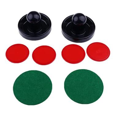 Imagem de CUTICATE Air Hockey 2 Paddles e 4 discos (3, adequado para crianças e adultos, ótimos acessórios de substituição de empurradores para objetivos para mesas de jogo - azul escuro, G