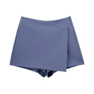 Imagem de Saia Short Assimétrica De Cintura Alta Para Mulheres Moda De Verão Cul