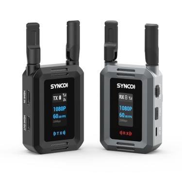 Imagem de SYNCO Sistema de transmissão de vídeo HDMI sem fio, transmissor e receptor XVision 1080P 60FPS HD com saída HDMI dupla e loop out latência de 0,04s 299 m, transmissor-receptor sem fio para transmissão
