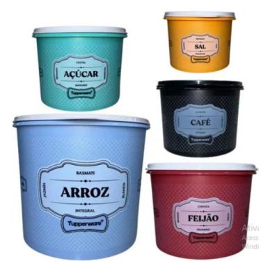 Imagem de Tupperware Jogo Mantimento Essences 5 Peças C/ Arroz 5kg