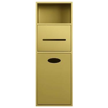 Imagem de Nicho de chuveiro de aço inoxidável - organizador de alcova à prova d'água para xampu, artigos de higiene pessoal e papel higiênico - Prateleiras douradas elegantes para banheiro, cozinha e sala de