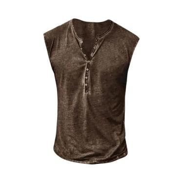 Imagem de Camiseta Masculina De Tamanho Grande, Casual, Respirável, Sem Mangas, 