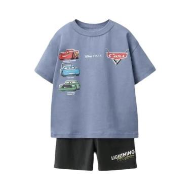 Imagem de Conjunto De Camiseta E Shorts Com Estampa De Carro De Desenho Animado 