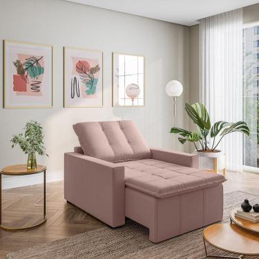 Imagem de Poltrona Retrátil com Braço Reto Palmeira Cabecasa Madeiramadeira Rosa