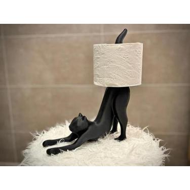 Imagem de Suporte De Papel Higiênico Gato Que Se Estica Cores diversas, Decorati