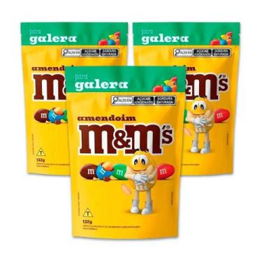 Imagem de MMs Confete Amendoim e Chocolate Kit 3 unidades 132g - M&Ms