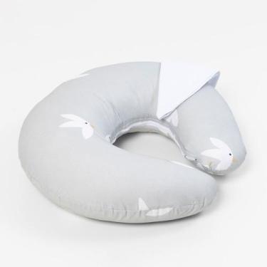 Imagem de Almofada para Amamentação Pássaro Azul + Capa Percal Branco - Abra Cad