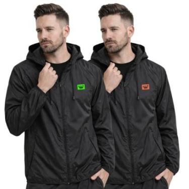 Imagem de Kit 2 Corta Vento Masculino Impermeável Leve com Capuz Jaqueta Esportiva-Masculino