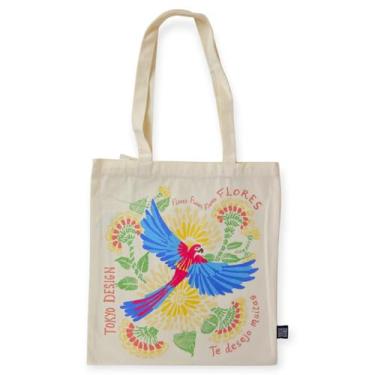 Imagem de Sacola Ecobag Florecer Bolsa Feminina Estampada Multiuso Cor:Arara - M