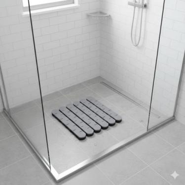 Imagem de Tapete Antiderrapante Para Box Banheiro com 108 Ventosa Piso Estrado -