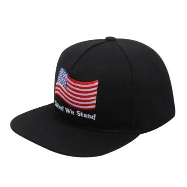 Imagem de Boné de beisebol, chapéu liso com bandeira bordada dos EUA, unissex - 