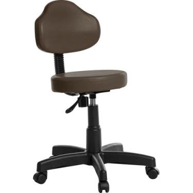 Imagem de Mocho Estética Dentista RV Marrom - Base Giratória - 110kg - Goldflex