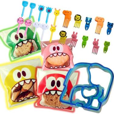 Imagem de Kit Lancheira Escolar Infantil Garfinho Saquinhos Elefante - Generico