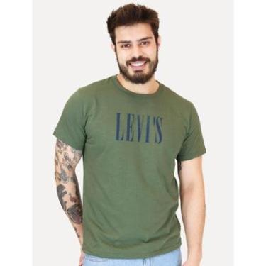 Imagem de Camiseta Levis Masculina Standard Relaxed Blu Center Logo Verde-Masculino