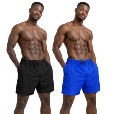 Imagem de Kit 2 Bermudas Masculinas Tactel para Lazer com Bolsos e Cós Ajustável-Masculino