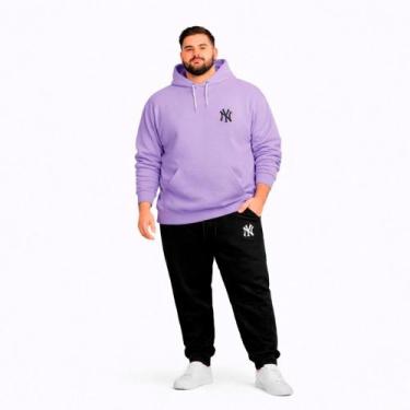 Imagem de Conjunto Moletom Plus Size Canguru G1 a G5 Casaco Com Capuz Calça de F