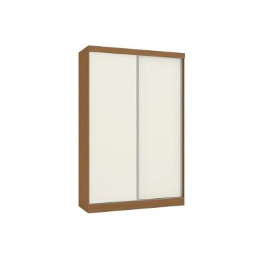 Imagem de Guarda Roupa Solteiro N571 Flex 2 Portas de Correr 2 Gavetas MDP Canela-Canela, Off Whi...