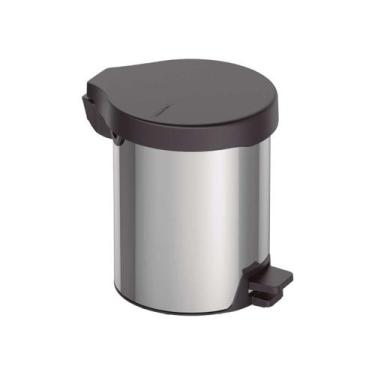 Imagem de Lixeira Com Pedal 12 Litros Aço Inox Acabamento Polido Banheiro Cozinh