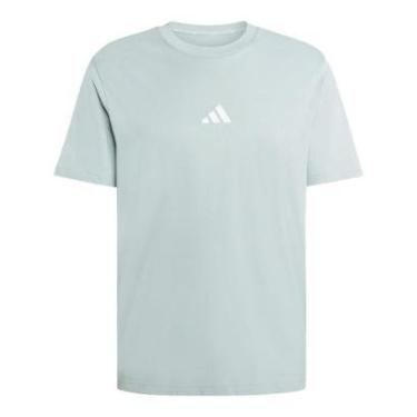 Imagem de Camiseta Adidas Essentials Small Logo Verde Claro e Branco Masculino-Masculino