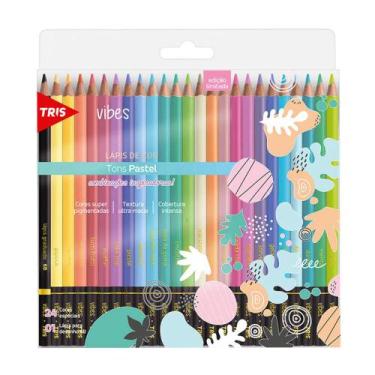 Imagem de Lápis de Cor Tris Vibes Tons Pastéis 24 Cores