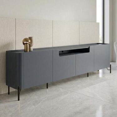 Imagem de Rack para TV 260cm com 4 Portas Lisas 100% MDF Pés em Metal - Casa Lar