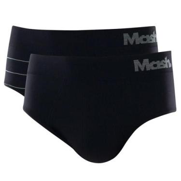 Imagem de Kit 2 Cuecas Slip Mash Masculina Microfibra, M, Preto 01