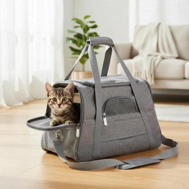 Imagem de Bolsa Mala De Transporte Cão e Gato Pet Luxo Com Almofada Premium - PE