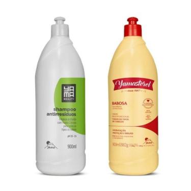 Imagem de Kit pré-poo Yamasterol Babosa e Shampoo Antirresíduo 900ml Para Todos 