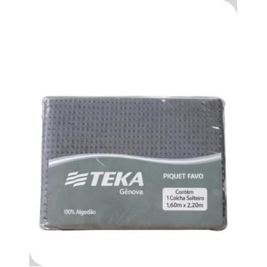 Imagem de Colcha Solteiro 100% Algodão Gênova Teka 160x220cm Cinza