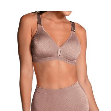 Imagem de Sutiã sem Bojo Olimpo Poá Demillus Plus Size Vintage Confort, 44, Bege