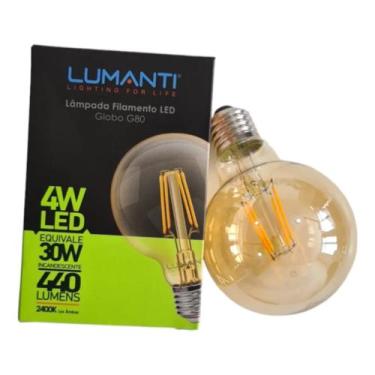 Imagem de Lâmpada Led Globo G80 Filamento 4W Luz Âmbar Lumanti