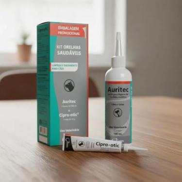 Imagem de SYNTEC Kit Otológico Syntec Auritec 100 Ml + Cipro Otic 15 G Para Cães E Gatos