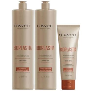 Imagem de Kit Bioplastia 1 Shampoo 1 Condicionador 1L 1 Leave In 120ml Lowell