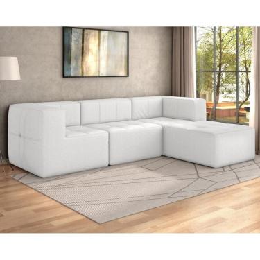 Imagem de Sofá Modulado Na Caixa 4 Lugares 231cm Espuma D33 Multimóveis CR45360 Branco
