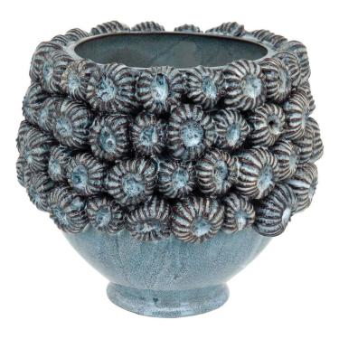 Imagem de VASO DECORATIVO ENFEITE PLANTA CERÂMICA 20x23x23cm AZUL